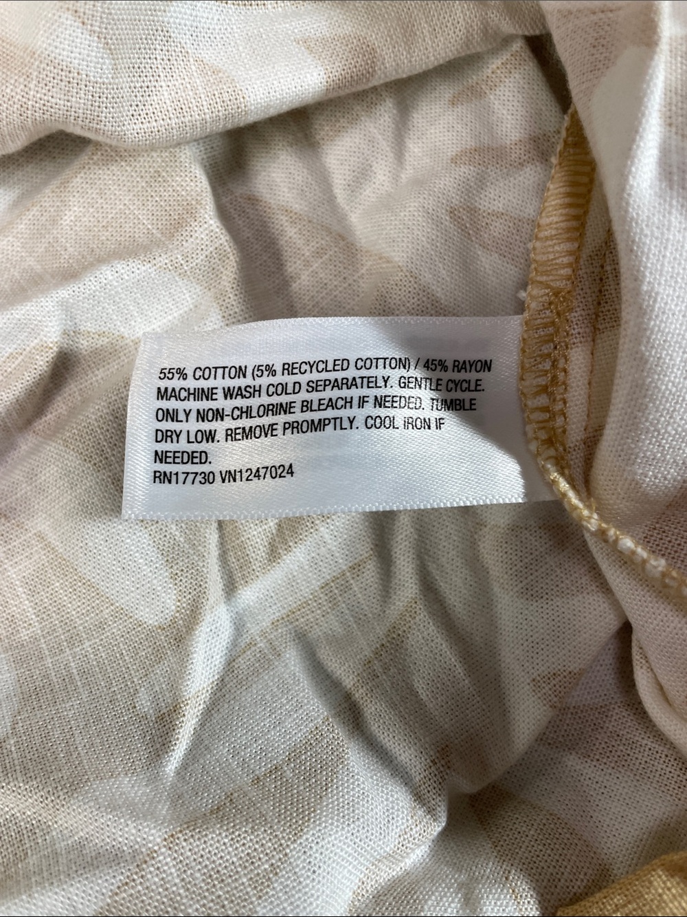 a new day Tan and White Leaf-Print Tie-Waist Mini Skirt Var Sizes | NWT - Picture 5 of 5
